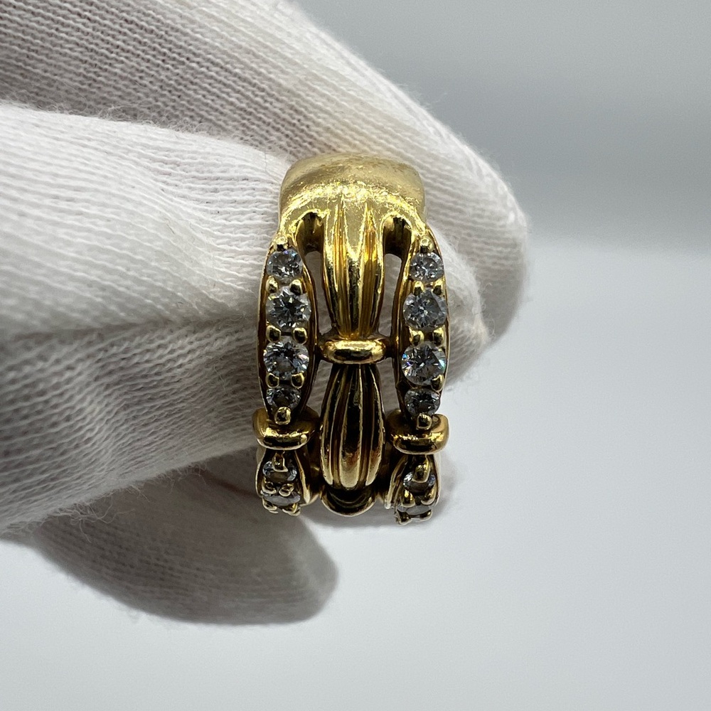 Tiffany & Co. 18K Gold and Diamond 3 Row Ribbon Style Band Ring. Size 6. 8 gtw - Picture 8 of 10